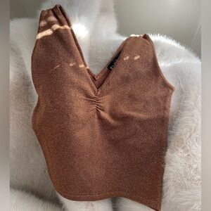 Vintage 90’s Bebe Copper Shimmer Color Knit Sleeveless Sweater Tank Medium